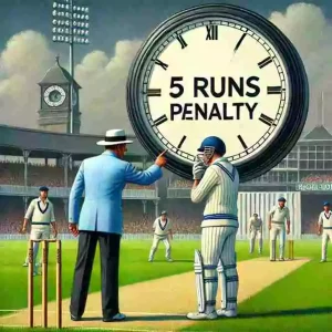 A 5-run penalty is awarded to the batting team if the bowling team receives two warnings for not starting an over within 1 minute after the completion of the previous over.