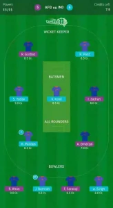 Fantasy Team 1 for IND vs AFG Super 8 T20 World Cup 2024