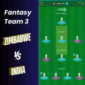 Fantasy team 3 for India vs Zimbabwe 4th T20 